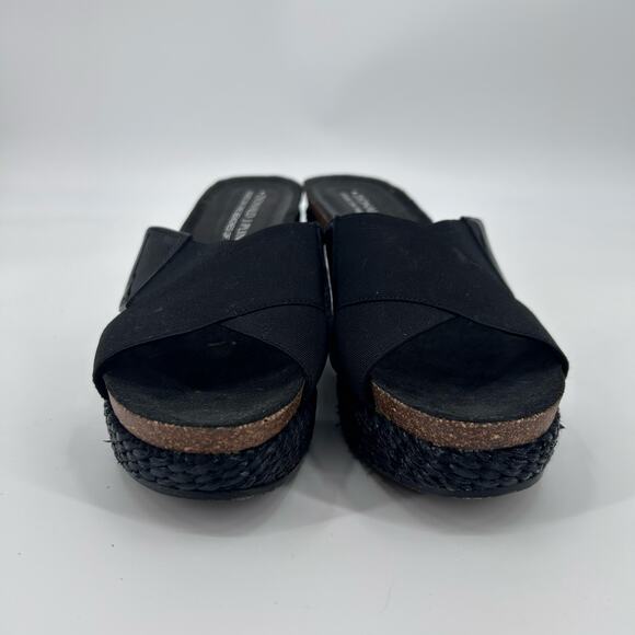 Donald J Pliner Bosna Black Criss-Cross Wedge Slide Sandals Platform Womens 7 - Picture 3 of 11